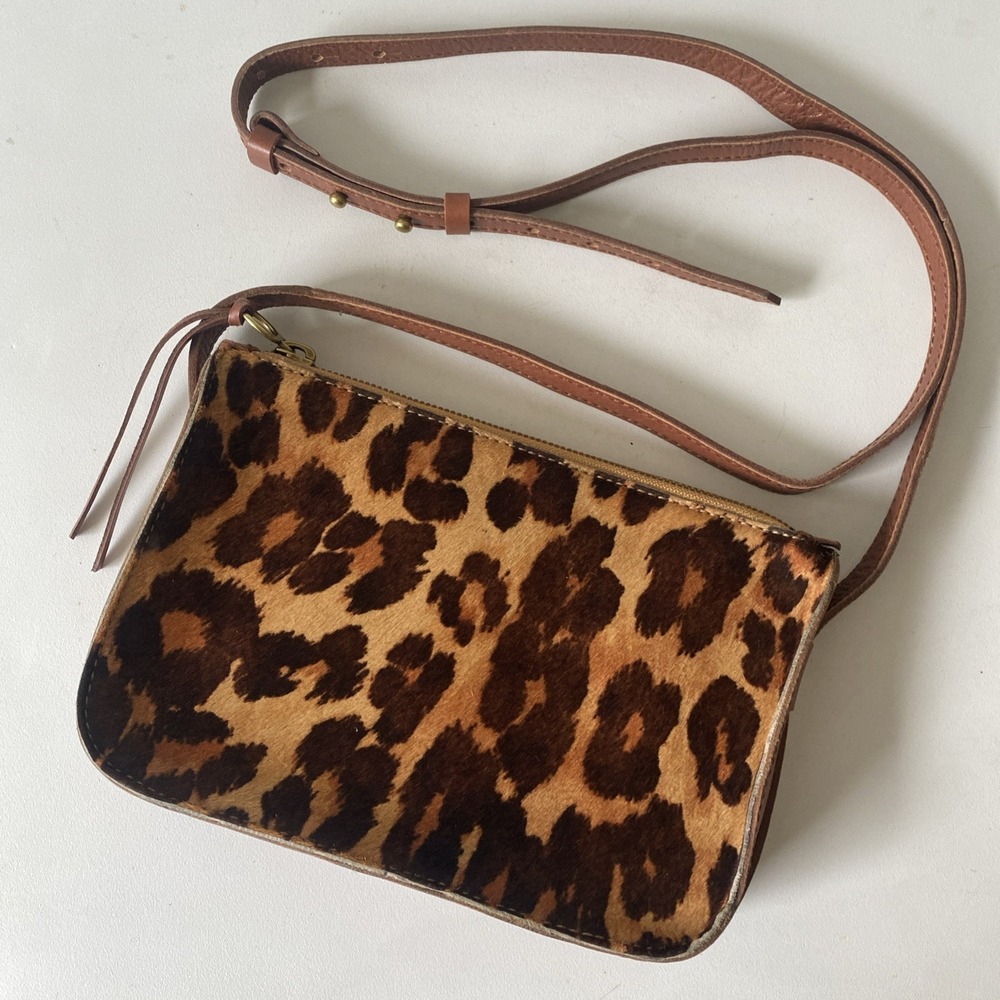 Madewell The Simple Crossbody Bag In Leopard Calf Hair Purse